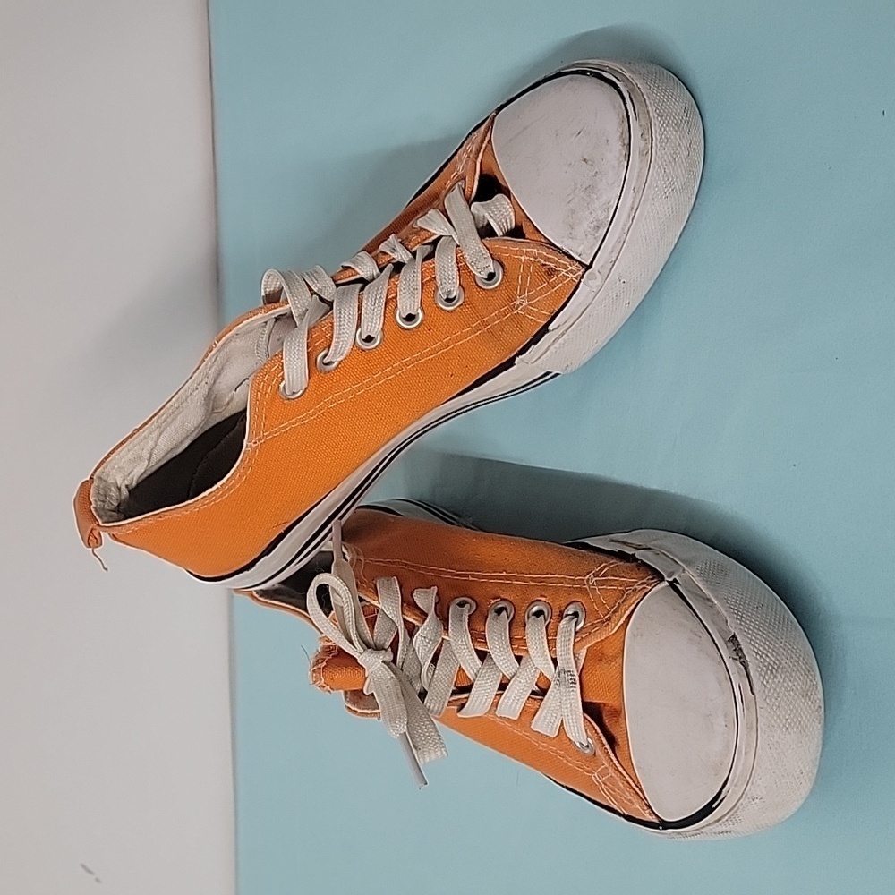 Fashion Supply Canvas Neon Orange Sneakers Size 8.5